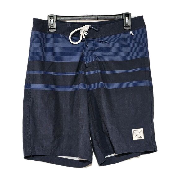 American Eagle Shorts Men Swimwear Size M Blue Stripe Board Shorts Striped - Picture 2 of 9